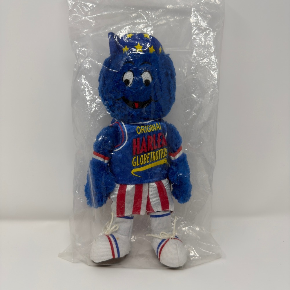 Harlem Globetrotters Mascot Plush Blue Character Toy Number 26 New in Bag
